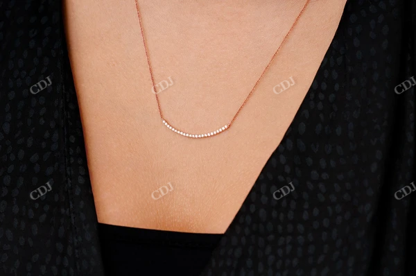 0.20CTW Curved Bar Necklace Pendant customdiamjewel