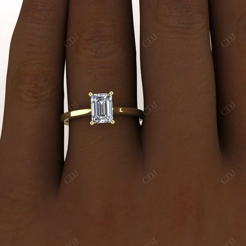 2.5CT Emerald Cut Moissanite Solitaire Ring customdiamjewel