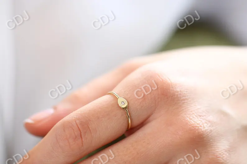 Single Natural Diamond Evil Eye Stacking Wedding Ring customdiamjewel