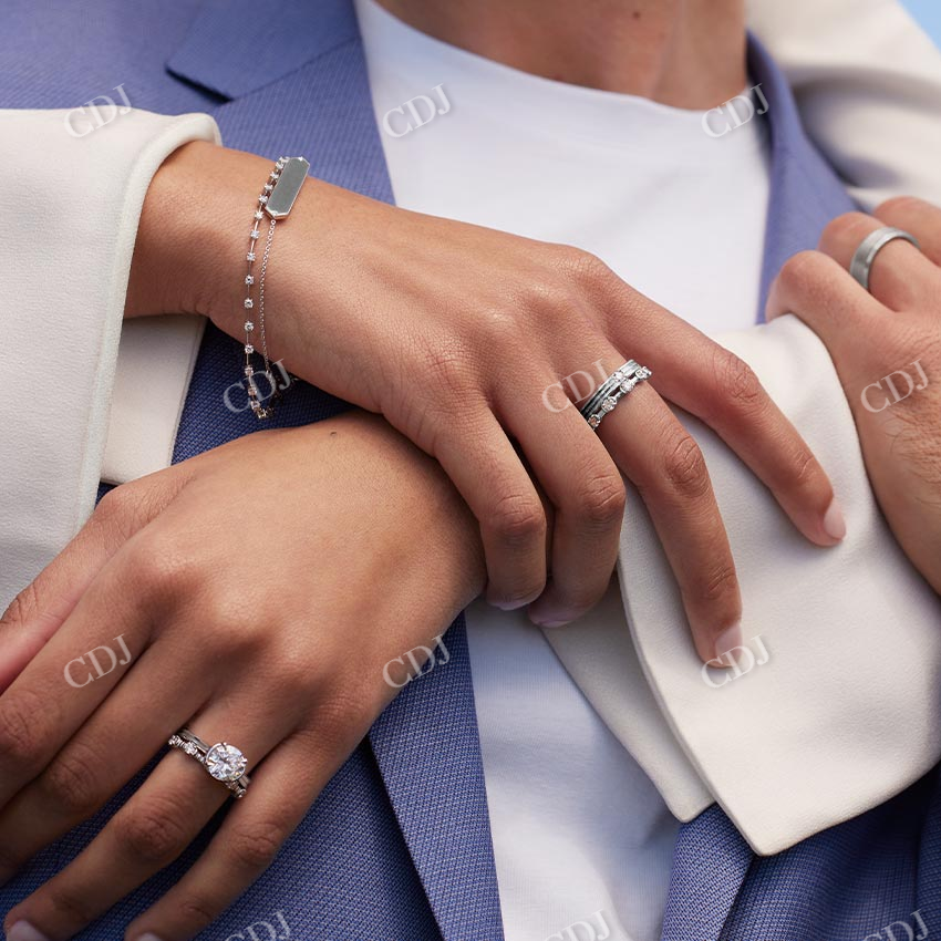 2CT Lab Grown Diamond Half Bezel Set Solitaire Engagement Ring customdiamjewel