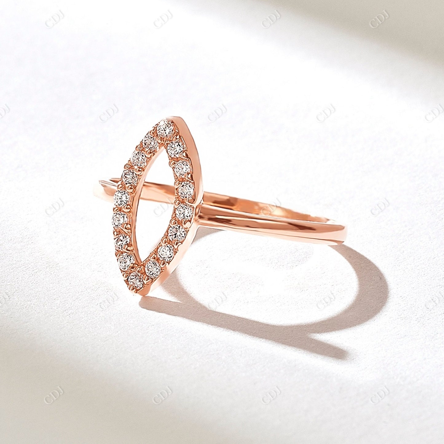 0.16CTW Pave Round Diamond Open Eye Ring customdiamjewel 10KT Rose Gold VVS-EF