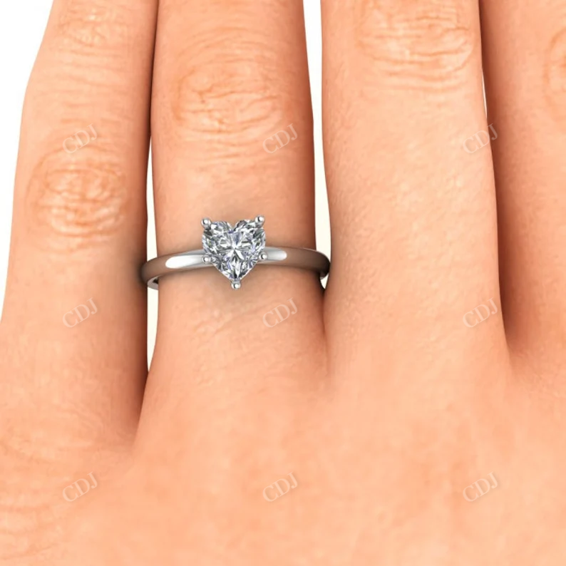 Classic Heart Shaped Moissanite Engagement Ring customdiamjewel