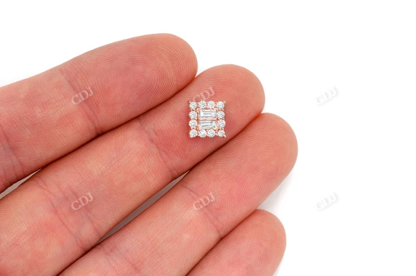 0.45CTW Baguette Diamond Square Pendant customdiamjewel