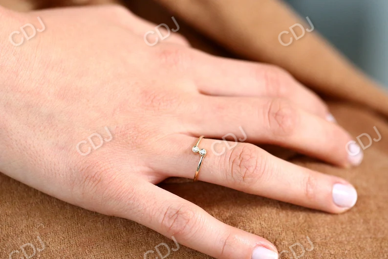 0.06CTW Double Stone Lab Grown Diamond Bypass Wedding Band customdiamjewel