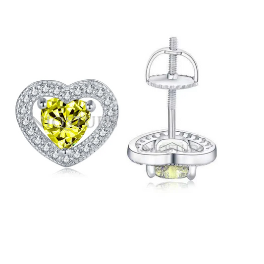 0.2CT Moissanite Heart Cut Diamond Stud Earring  customdiamjewel Sterling Silver White Gold VVS-EF