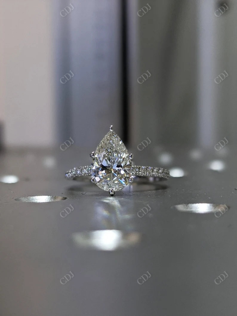 1.25CT Pear Moissanite Diamond Wedding Ring customdiamjewel