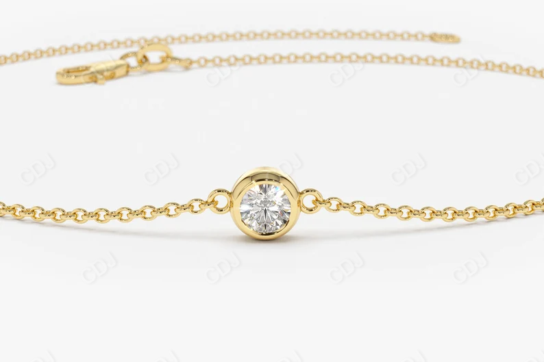 Solitaire Natural Diamond Bezeled Set Bracelet customdiamjewel
