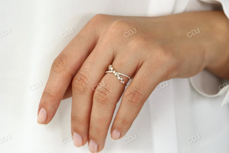 0.53CTW X Cross Lab Grown Diamond Cluster Wedding Band customdiamjewel