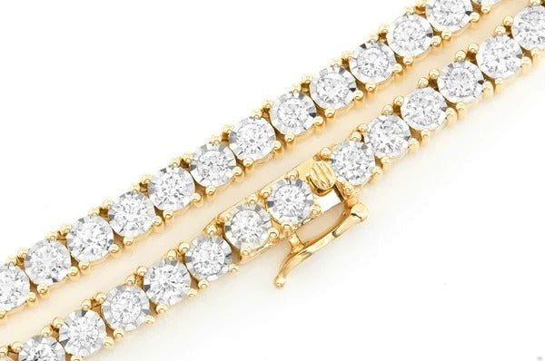 14k Gold Round Diamond Custom Tennis Necklace customdiamjewel