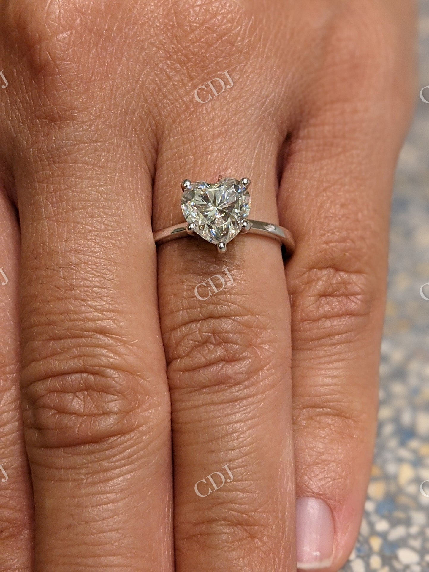 Solitaire Heart Cut Moissanite Engagement Ring customdiamjewel