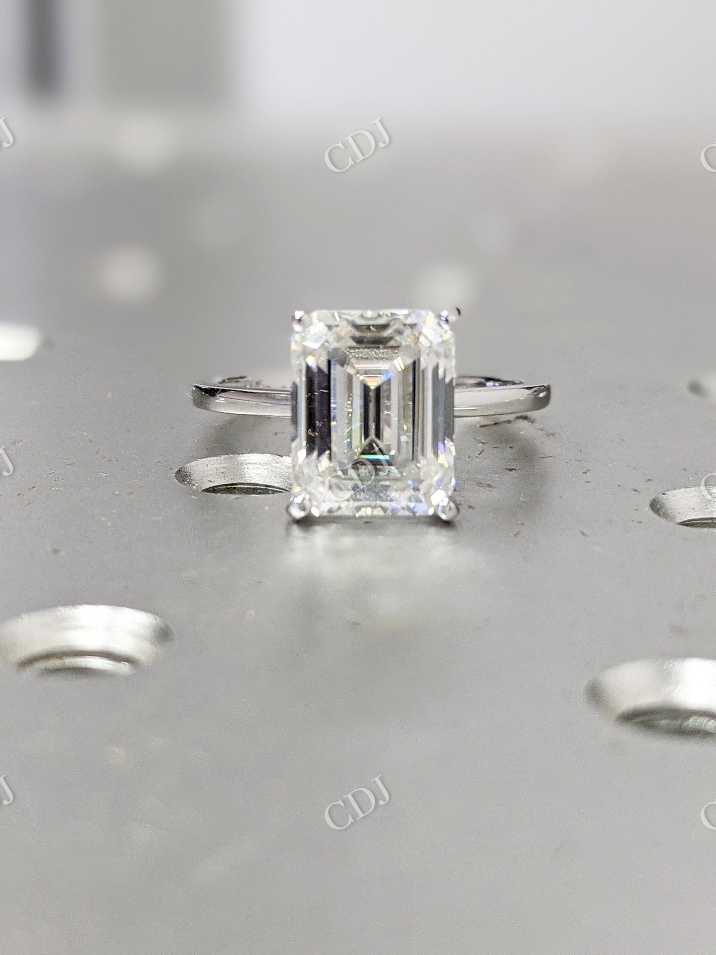 3 Carat Emerald Cut Solitaire Moissanite Engagement Ring customdiamjewel