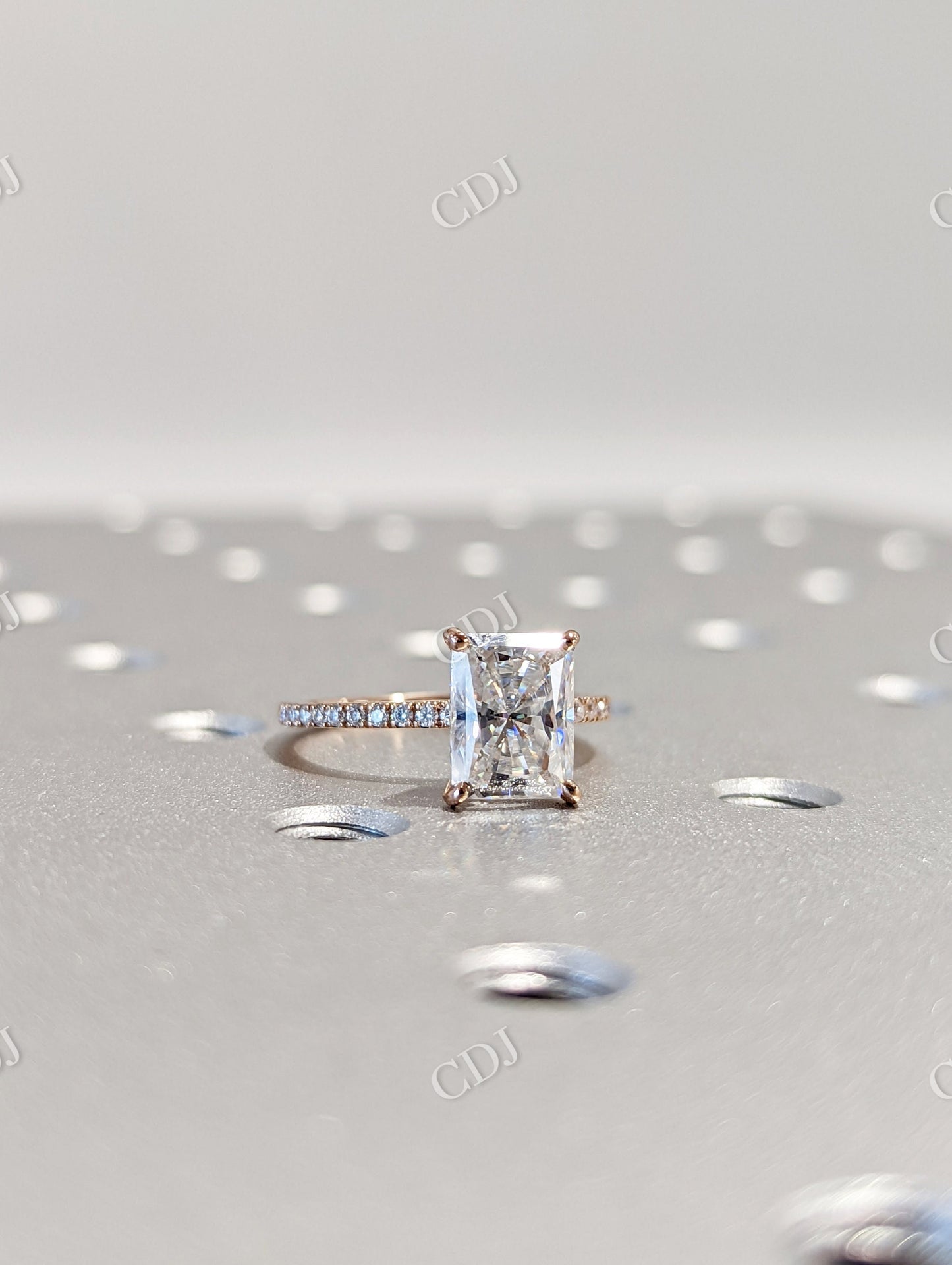 14k Rose Gold Radiant Cut Moissanite Engagement Ring customdiamjewel