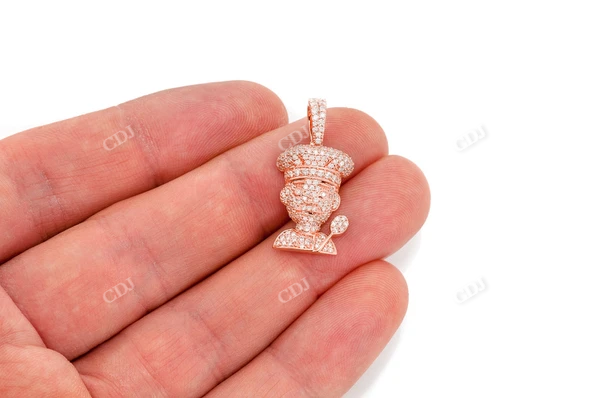 0.85CTW Diamond Chef Emoji Pendant customdiamjewel