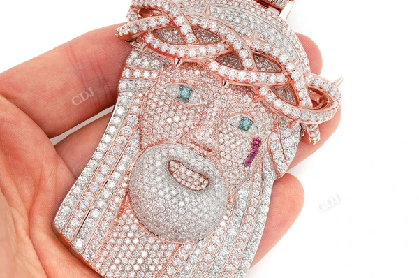 Extra Large Diamond Jesus of Nazareth Pendant customdiamjewel