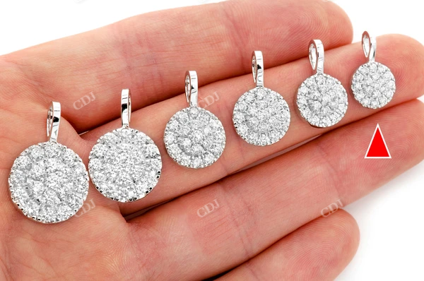 Two Tier Halo Diamond Pendant customdiamjewel