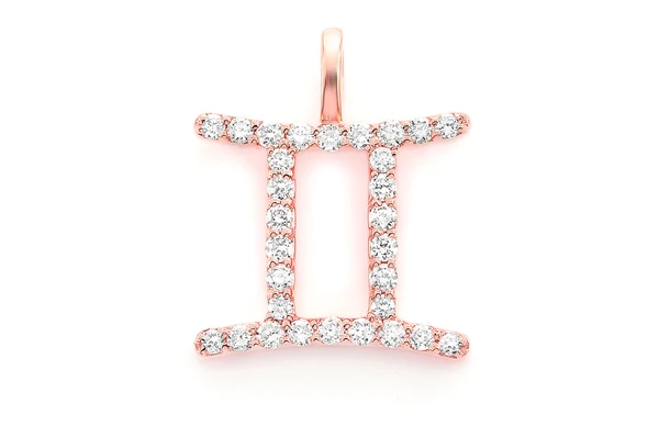 0.10CTW Gemini Zodiac Diamond Pendant customdiamjewel