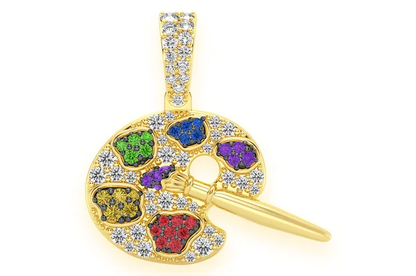 0.60CTW Painter's Palette Pendant customdiamjewel