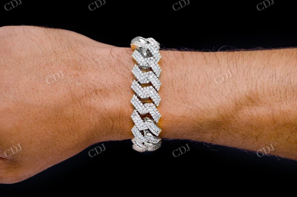 Baguette Diamond Cuban Link Bracelet customdiamjewel