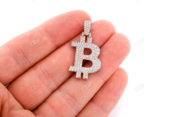 1.35CTW Diamond Bitcoin Pendant customdiamjewel