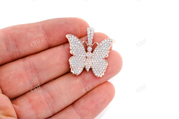 2.25CTW Diamond Hope Butterfly Hip Hop Pendant customdiamjewel