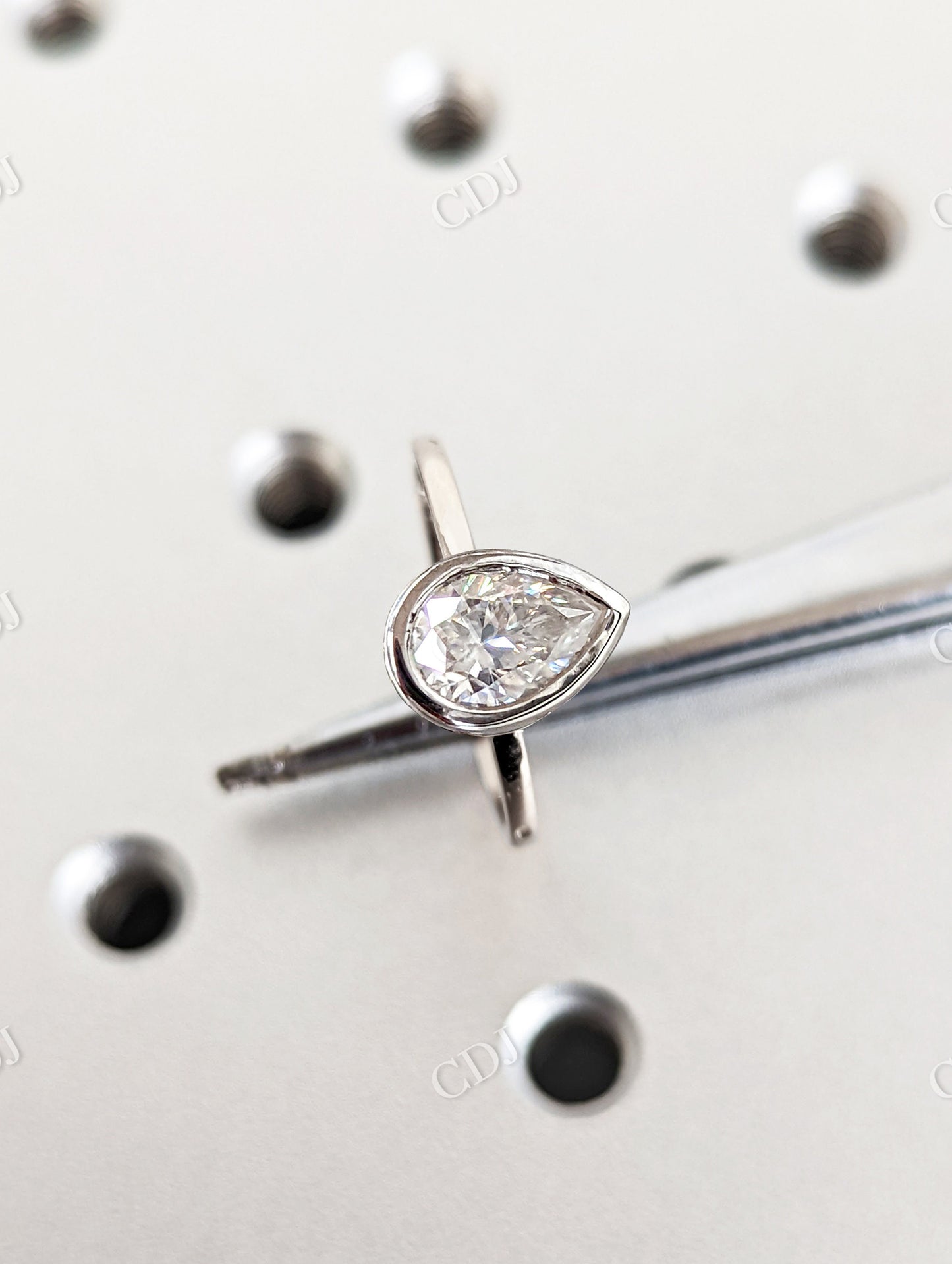 Tear Drop Solitaire Moissanite Ring customdiamjewel