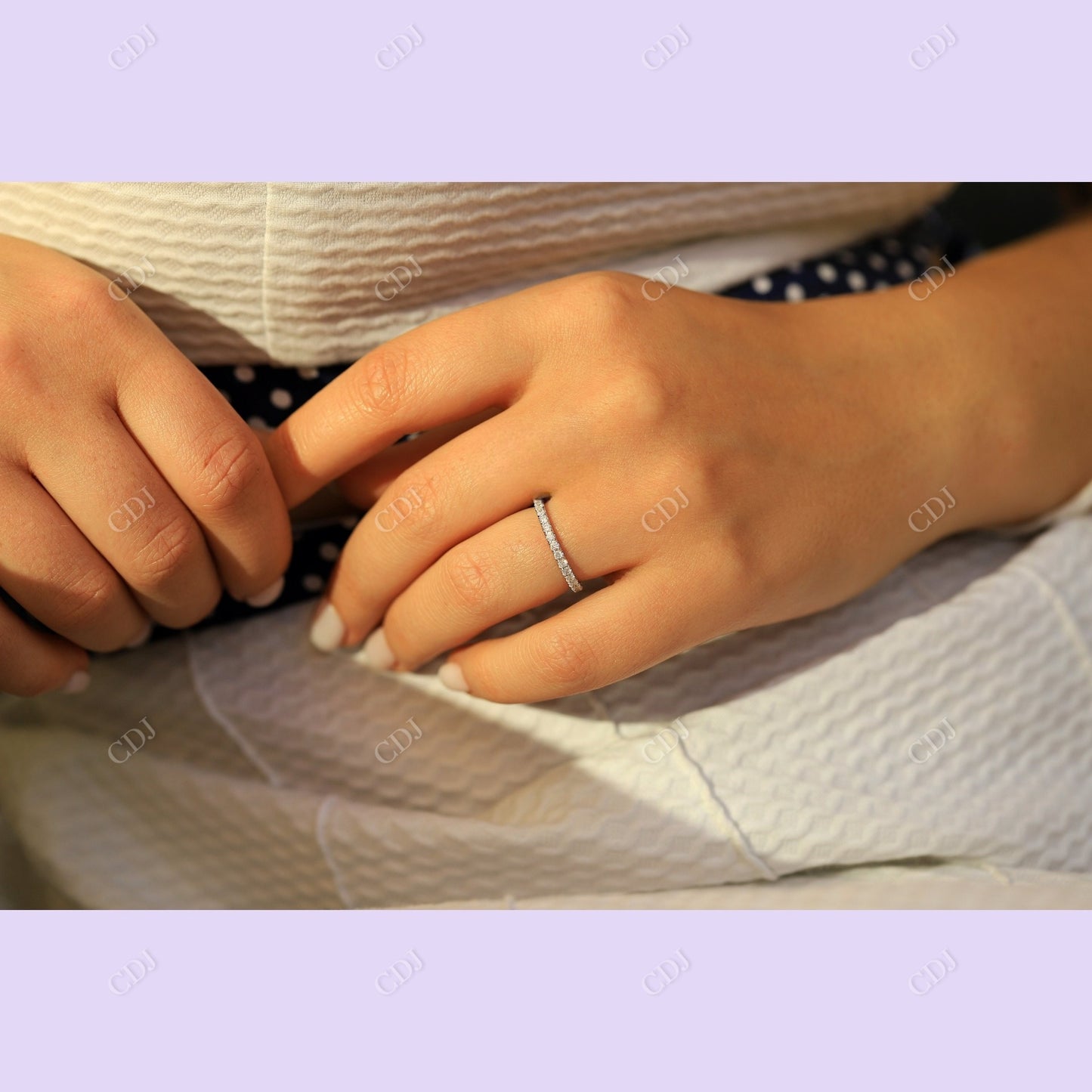 0.40CTW Lab Grown Diamond 3/4 Eternity Wedding Band customdiamjewel