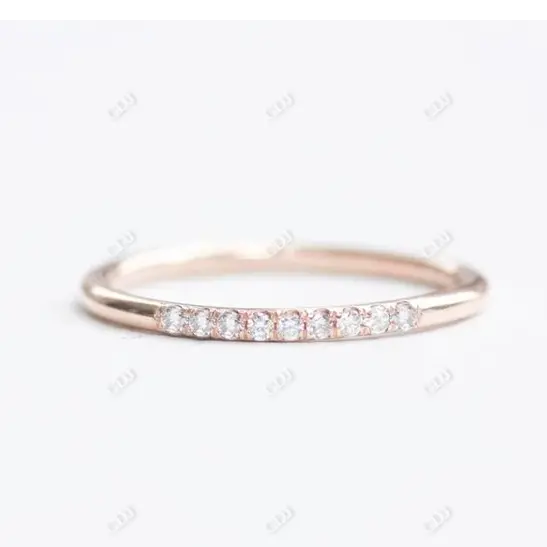 0.06CTW Diamond Stackable Wedding Band customdiamjewel 10KT Rose Gold VVS-EF
