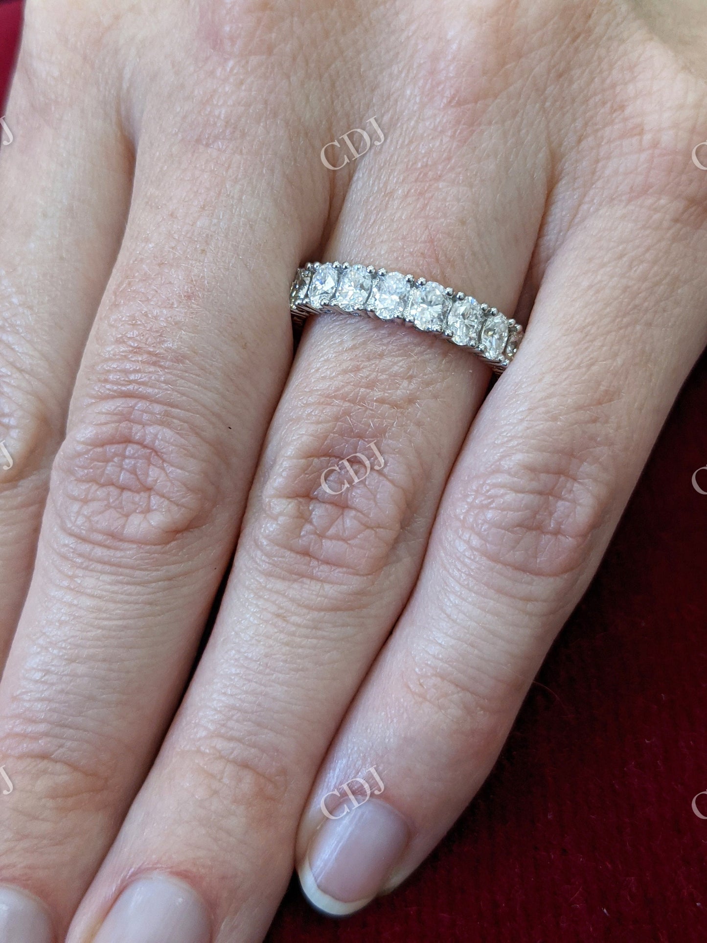 Eternity Oval Cut Moissanite Women Wedding Band customdiamjewel