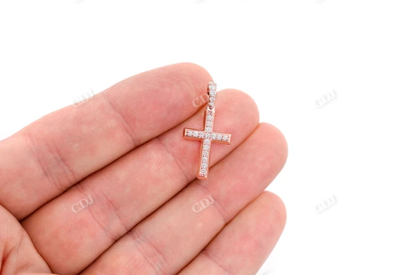 0.33CTW One Row Angled Cross Pendant customdiamjewel