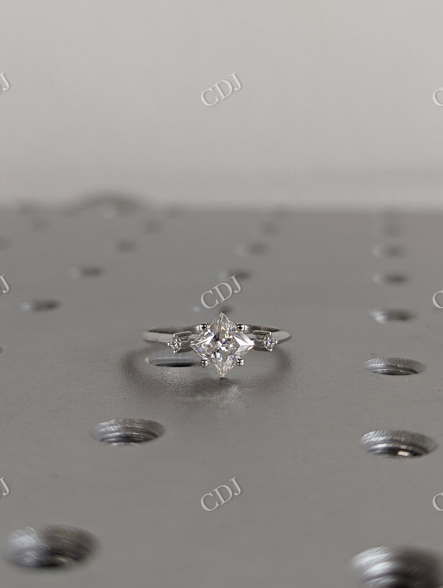 Unique Princess Cut Moissanite Cluster Engagement Ring customdiamjewel