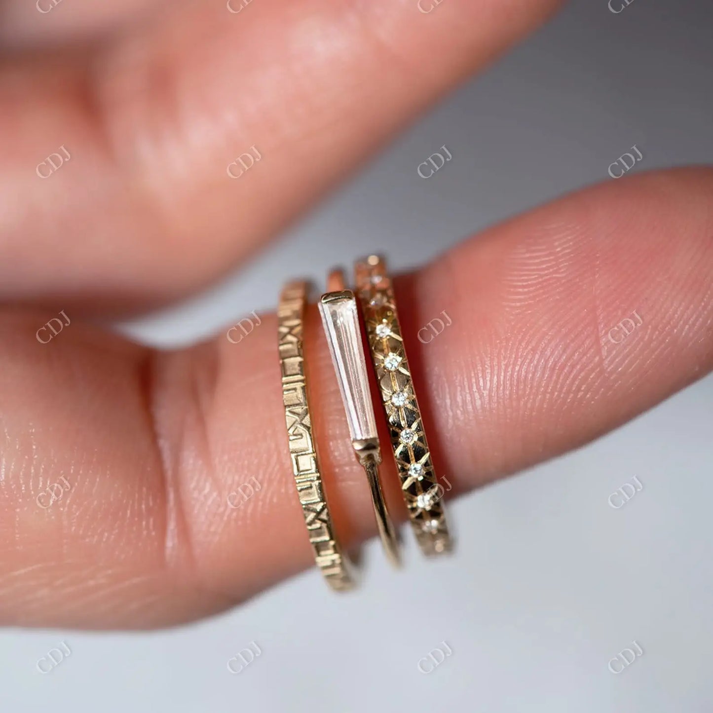 Engraved 0.8MM Natural Diamond Wedding Band customdiamjewel