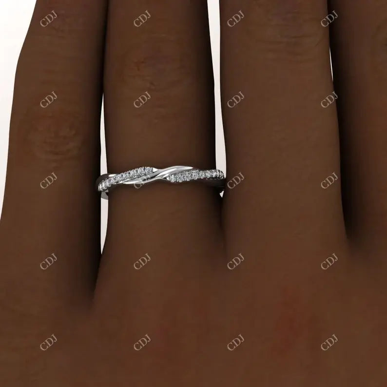 0.14CTW Round Lab Grown Diamond Twisted Wedding Band customdiamjewel