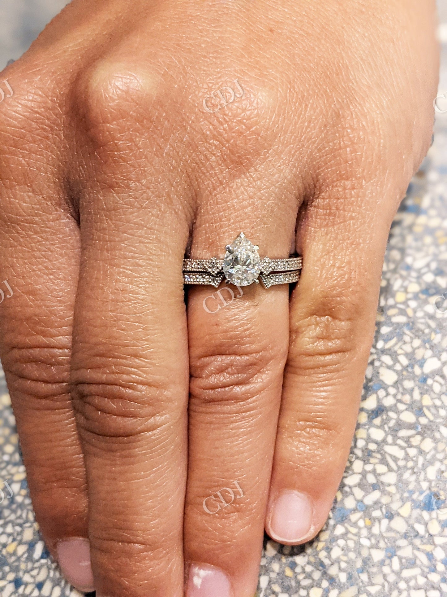 Art Deco Miligrain Moissanite Engagement Ring Set customdiamjewel