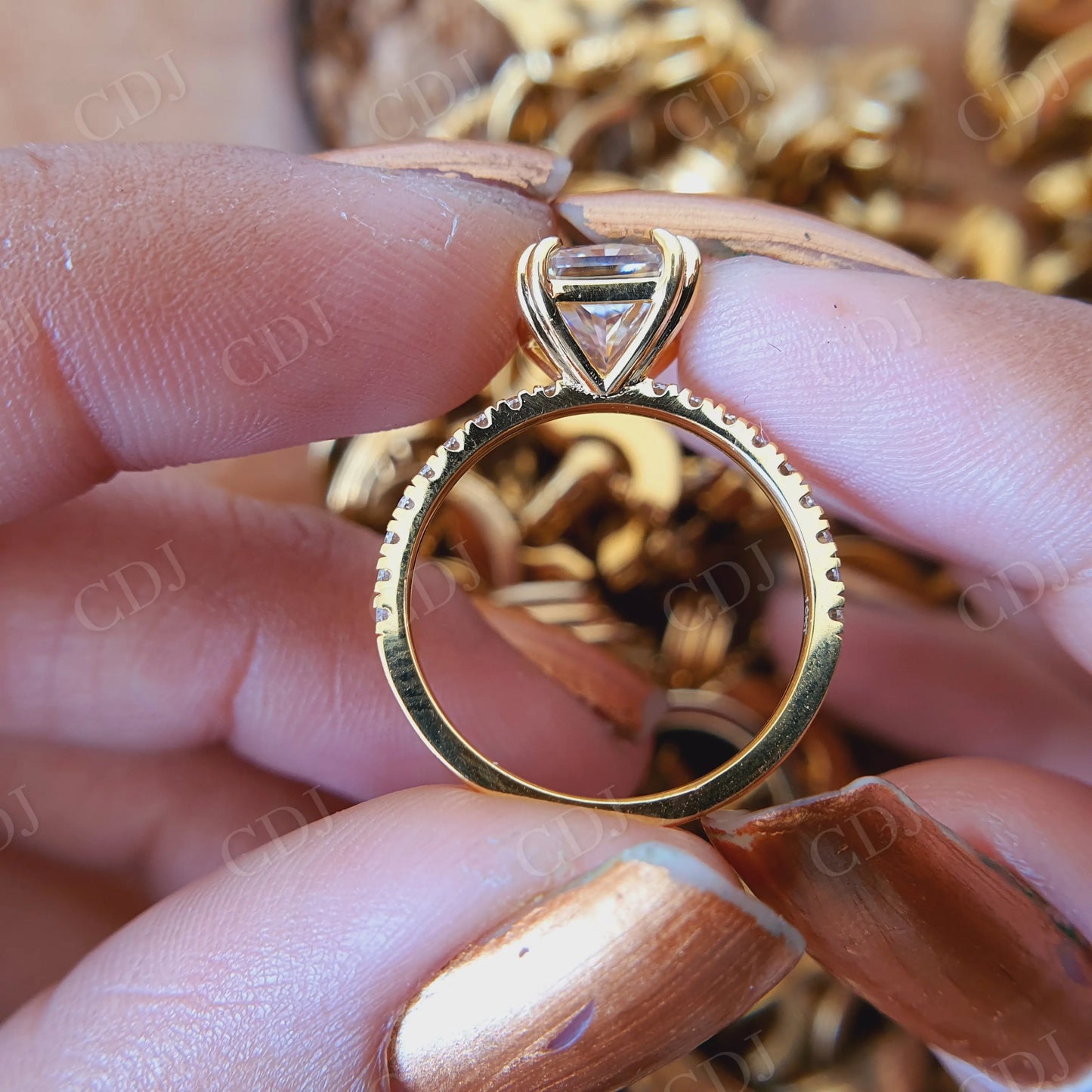 2.00CT Square Radiant Cut Eternity Moissanite Engagement Ring customdiamjewel