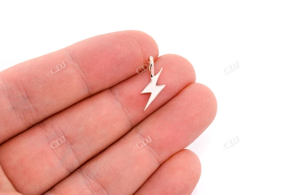 Mini Lightning Bolt Emoji Gold Pendant customdiamjewel