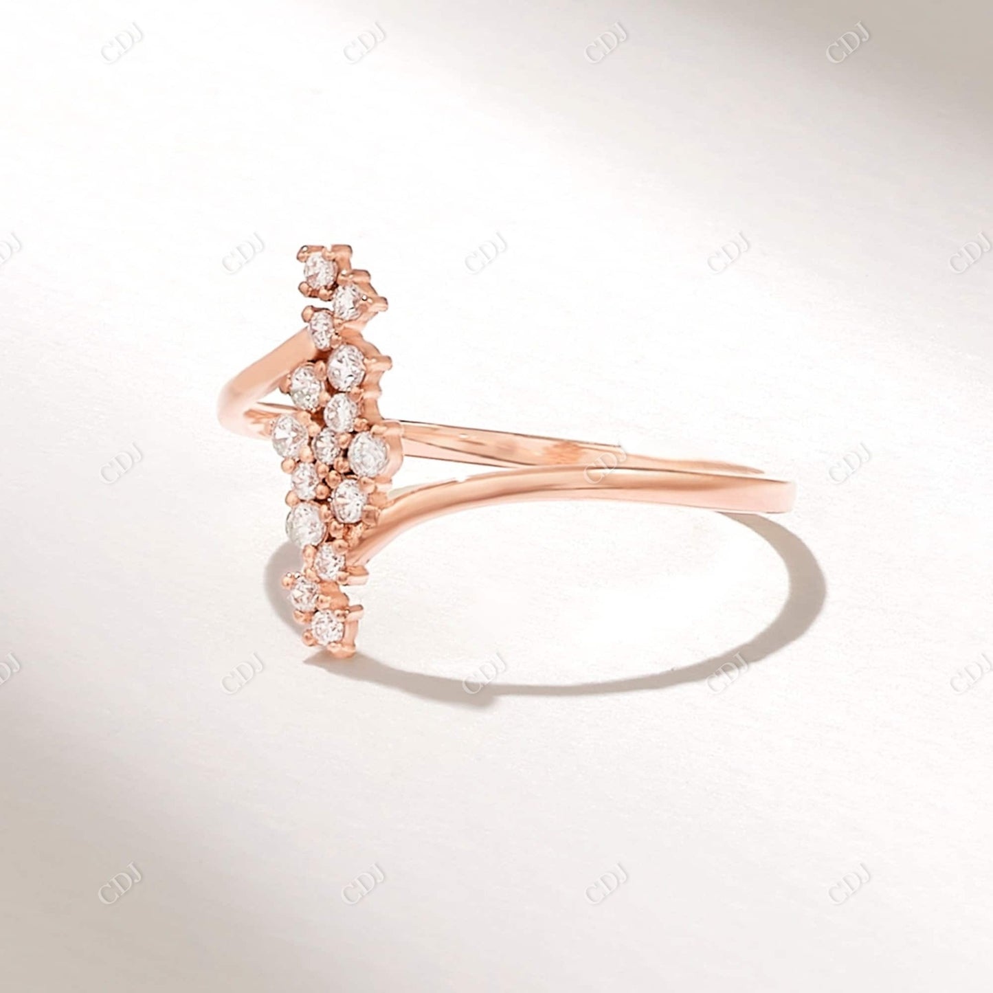 Round 0.13CTW Real Cluster Diamond Engagement Ring customdiamjewel 10KT Rose Gold VVS-EF