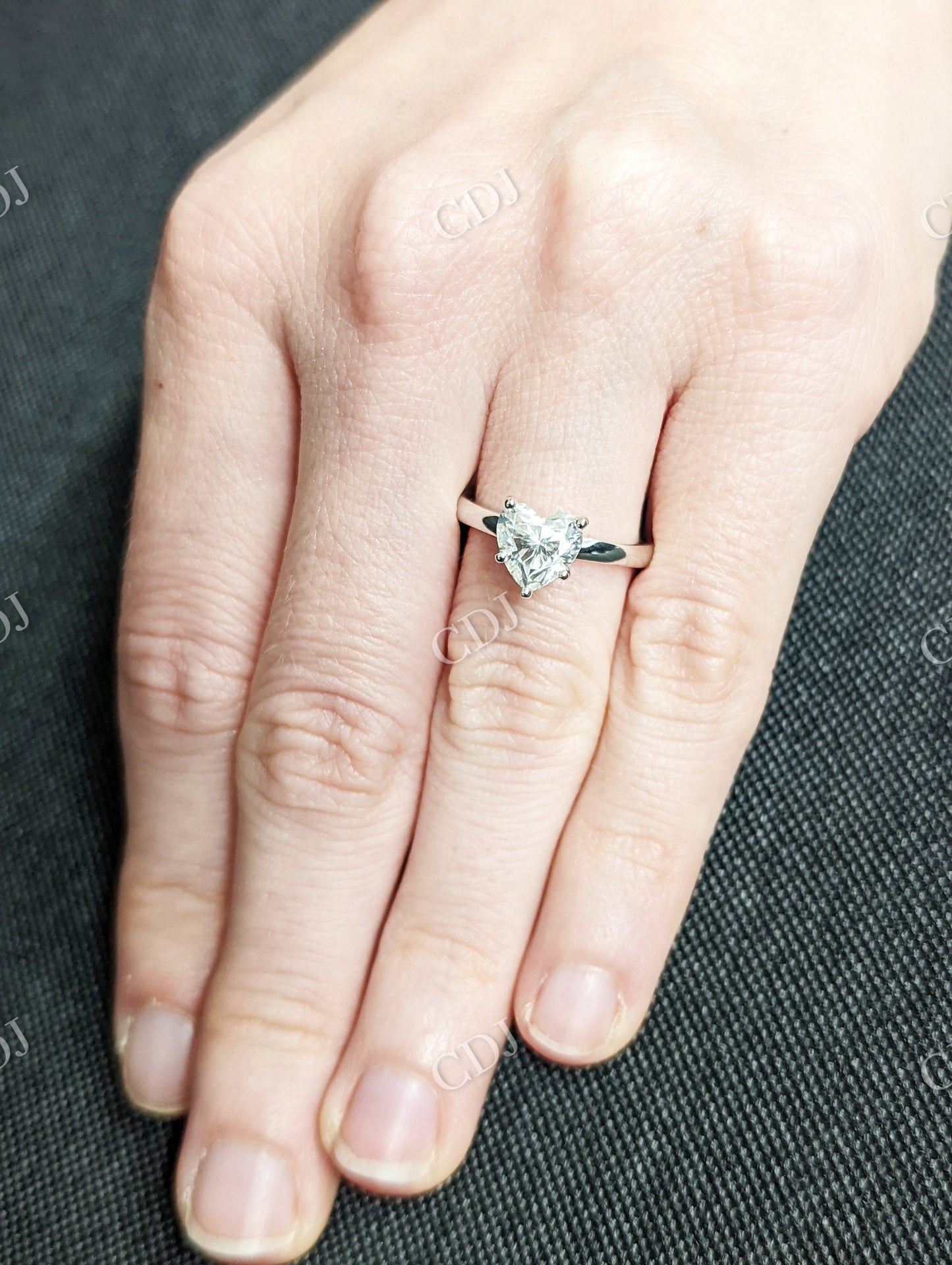 Unique Heart Cut Moissanite Stacking Proposal Ring customdiamjewel