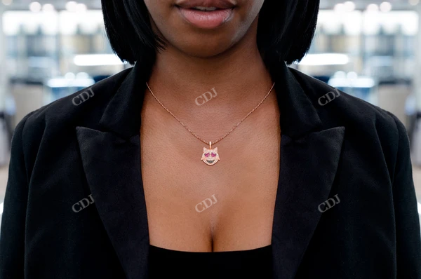 0.75CTW Cat Heart Pendant customdiamjewel