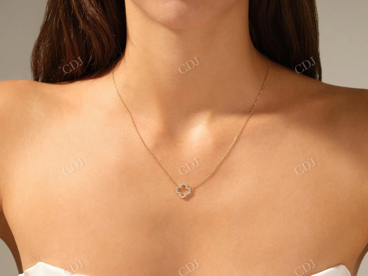 0.30CTW Moissanite Clover Necklace customdiamjewel