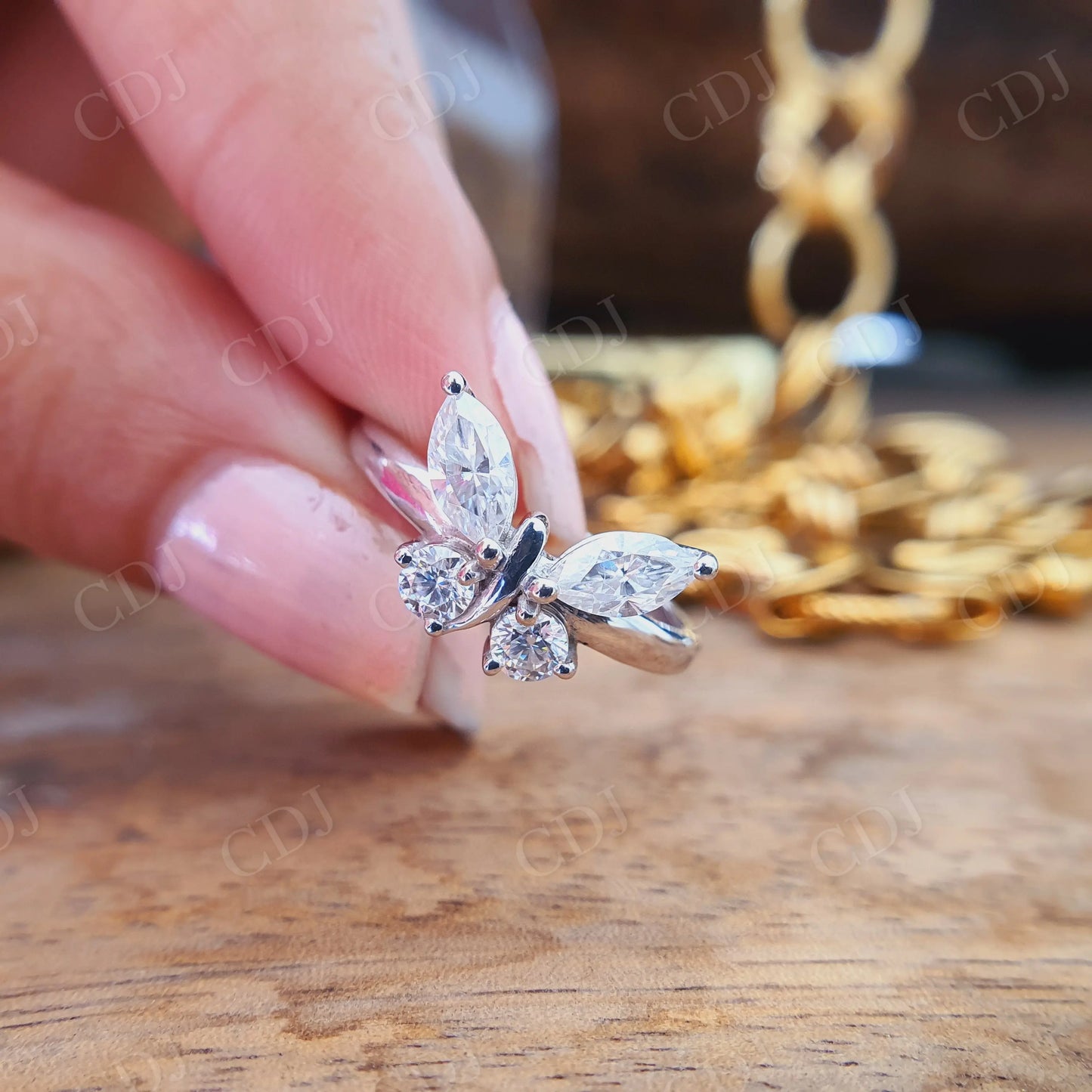 0.50CTW Marquise Cut Moissanite Engagement Ring customdiamjewel