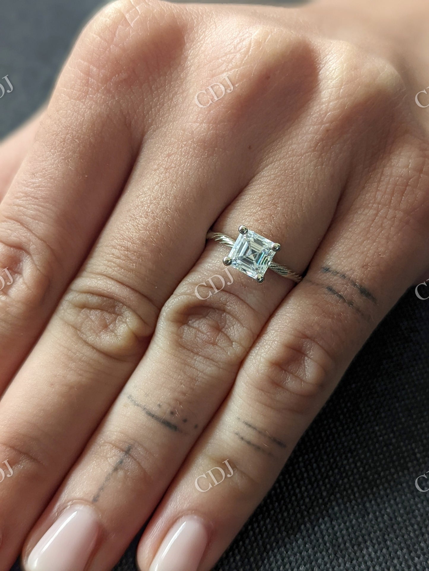 Twig Princess Cut Nature Inspired Moissanite Engagement Ring customdiamjewel