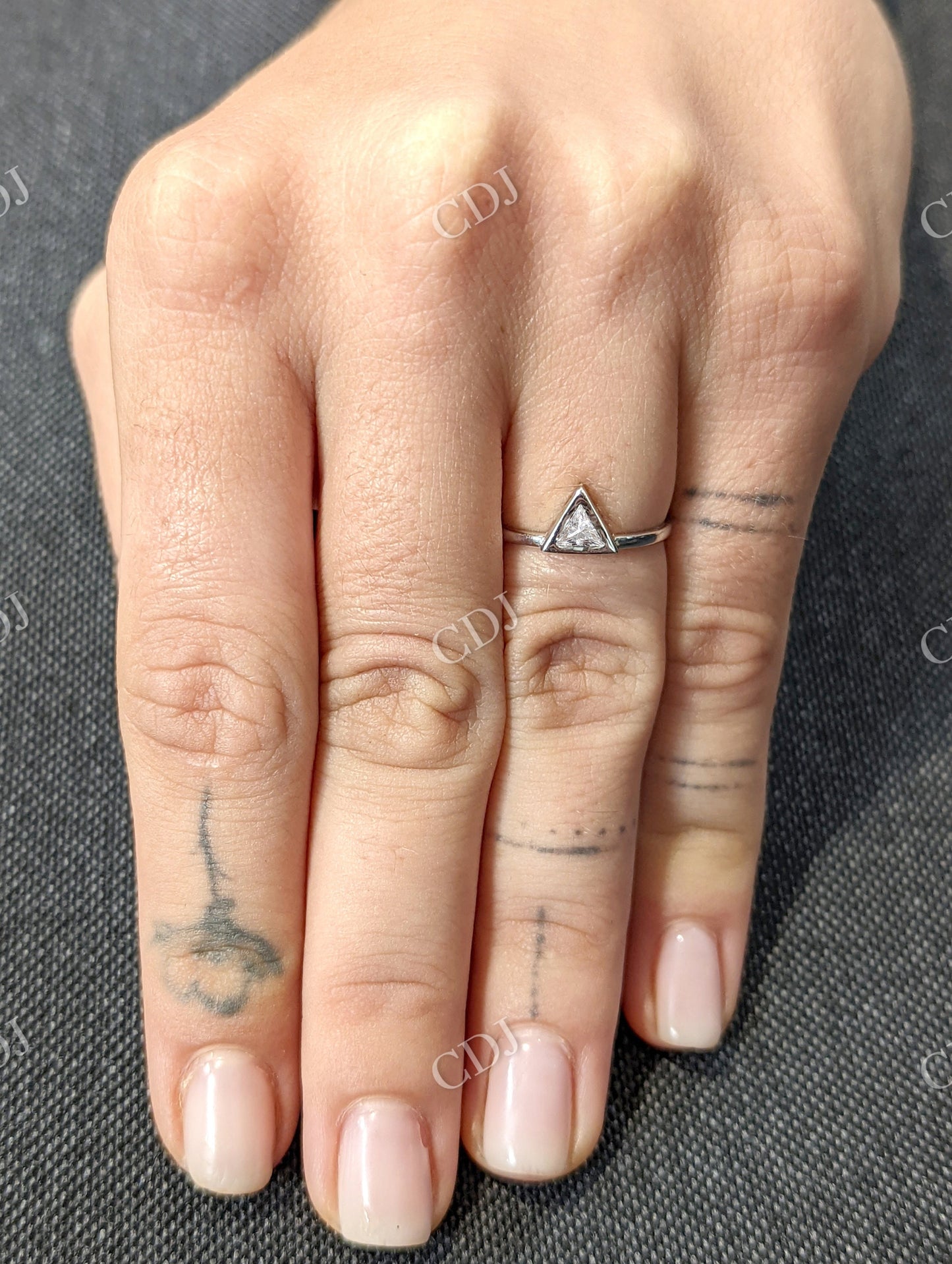 Modern Triangle Cut Moissanite Engagement Ring customdiamjewel