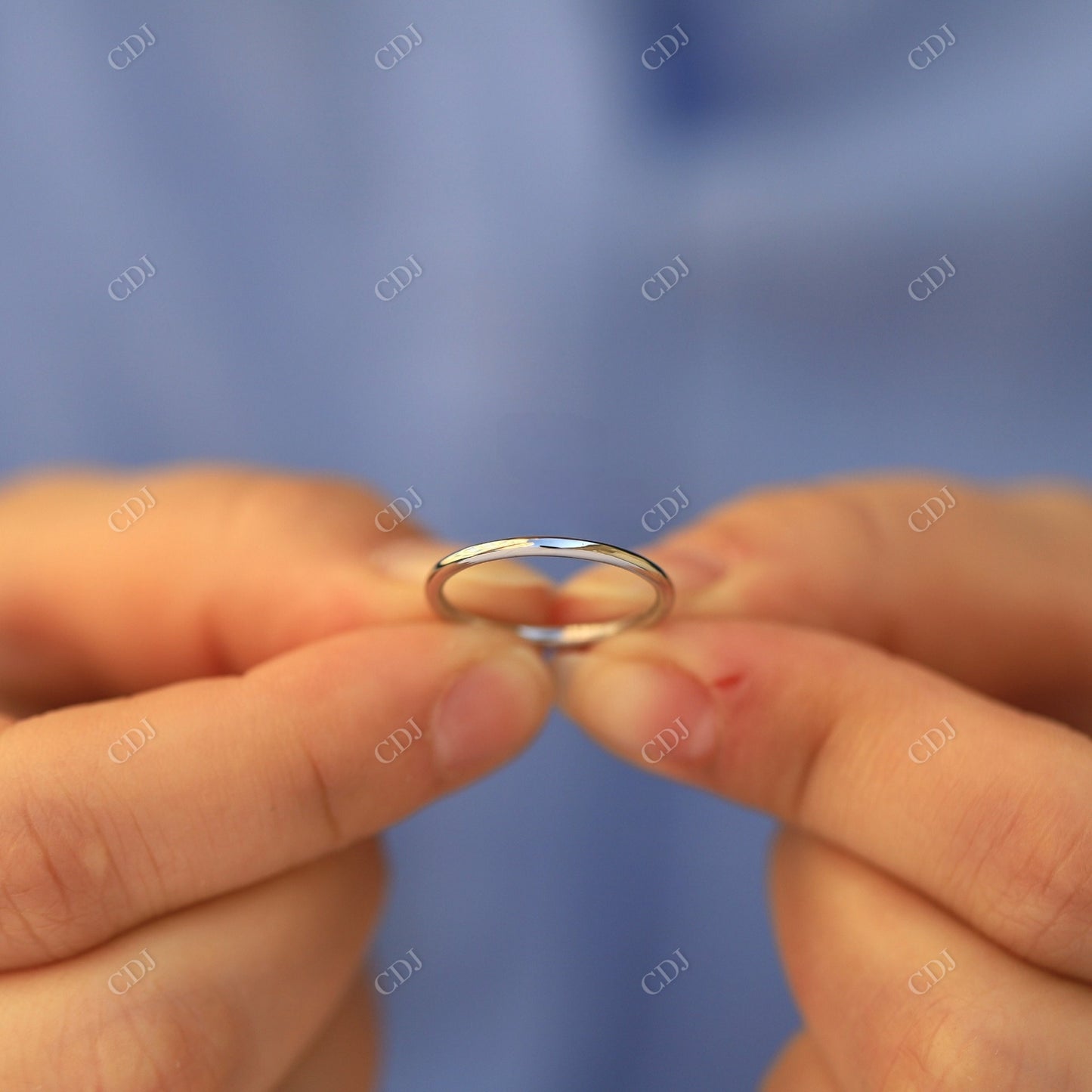 1.5mm Solid White Gold Wedding Plain Band customdiamjewel