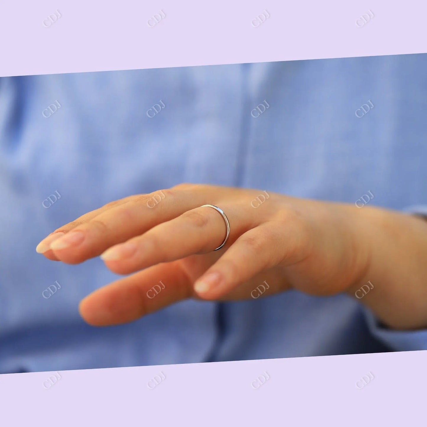 White Gold Plain Thin Wedding Band customdiamjewel