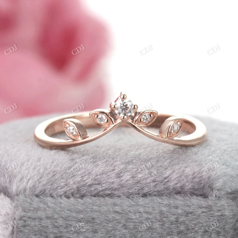 Leaf Vine Shaped Lab Grown Diamond Wedding Band customdiamjewel