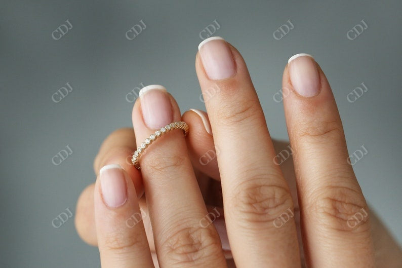 0.35CTW Lab Grown Diamond Milgrain Bezel Setting Wedding Band customdiamjewel