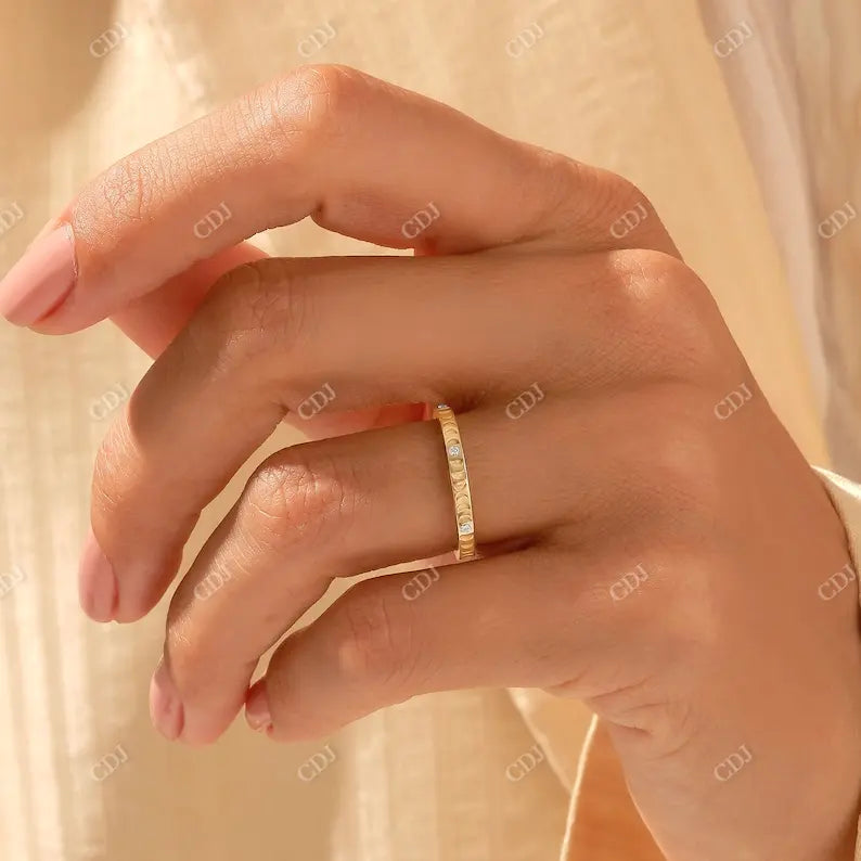0.12CTW Bezel Diamond Moon Wedding Band customdiamjewel