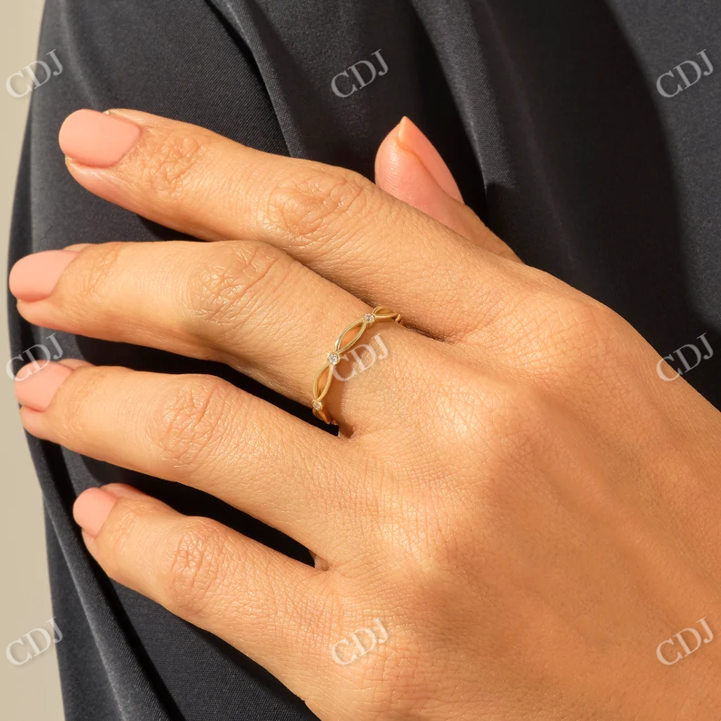 0.09CTW Tiny Lab Grown Diamond Twisted Wedding Band customdiamjewel