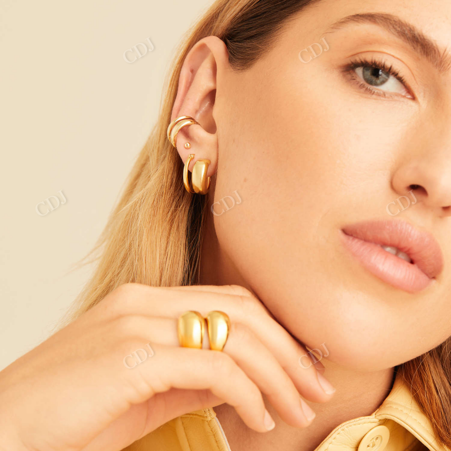 Double Line Ear Cuffs Hook Earrings For Women customdiamjewel
