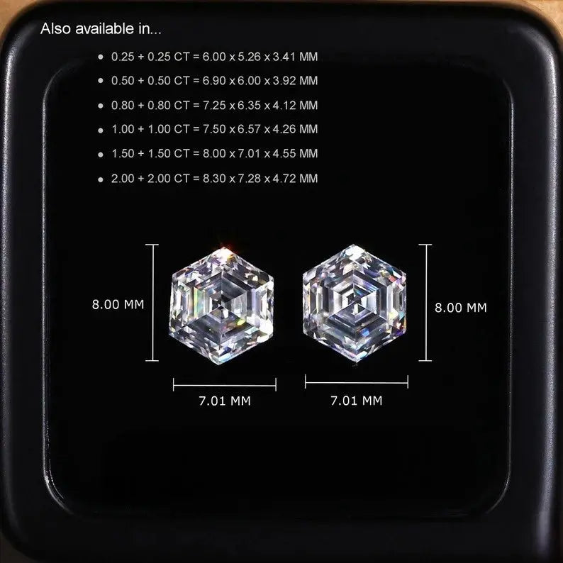 1.00CT Hexagon Cut Loose Moissanite customdiamjewel
